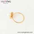 15438 xuping último diseño de oro romántico perla de agua dulce magnífico 18k anillo chapado en oro para el regalo de vacaciones de la boda